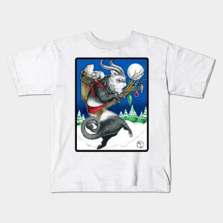 Ferret Krampus - Black Outlined Version Kids T-Shirt